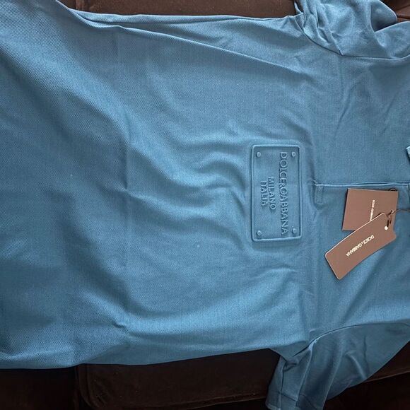 Brand new mens Dolce & Gabbana Blue Polo Shirt - Picture 5 of 7